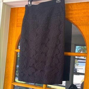 Worth black pattern wool blend skirt